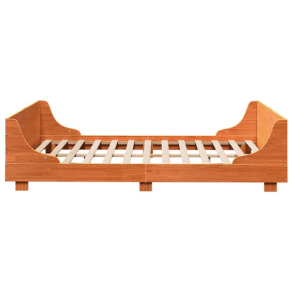 vidaXL Bed Frame without Mattress Wax Brown 140x200 cm Solid Wood Pine