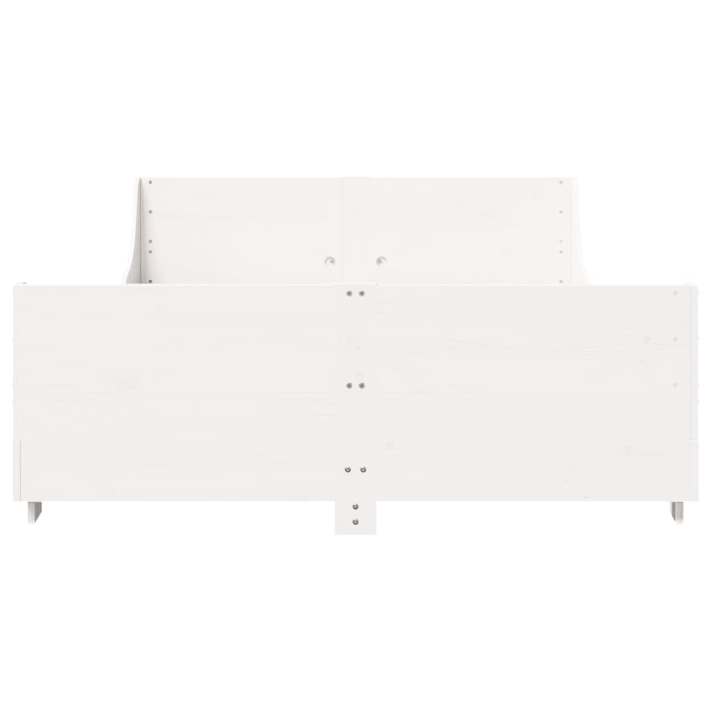 vidaXL Bed Frame without Mattress White 140x190 cm Solid Wood Pine