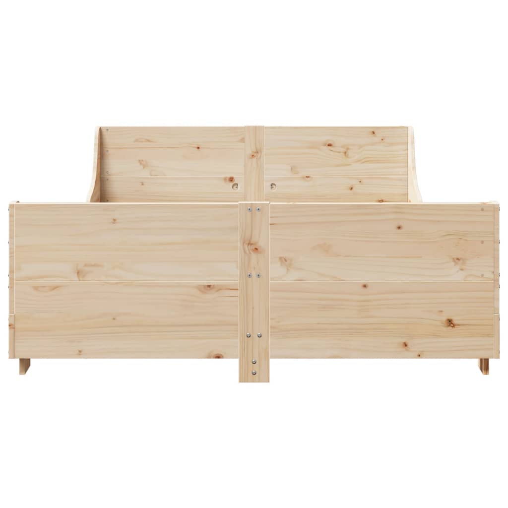 vidaXL Bed Frame without Mattress 135x190 cm Double Solid Wood Pine