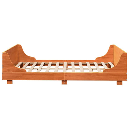 vidaXL Bed Frame without Mattress Wax Brown 135x190 cm Double Solid Wood Pine