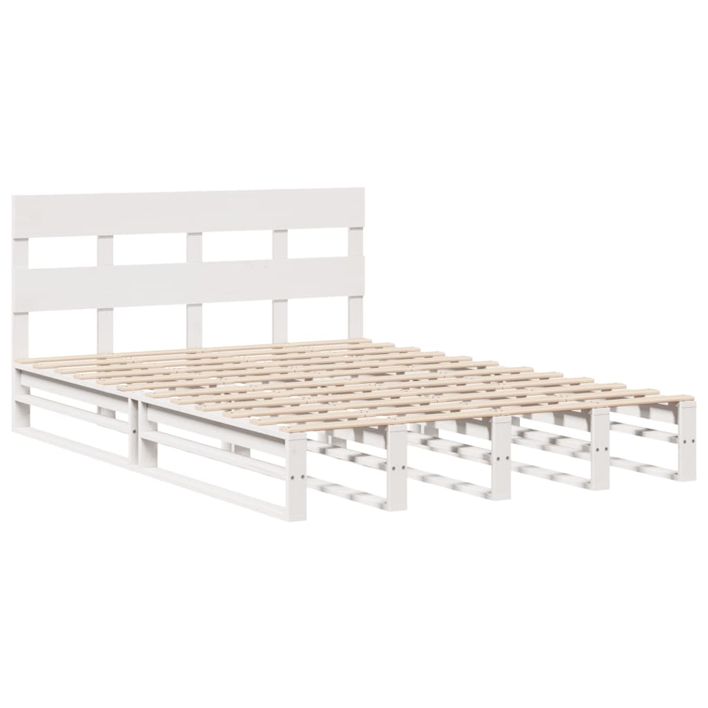 vidaXL Bed Frame without Mattress White 120x200 cm Solid Wood Pine