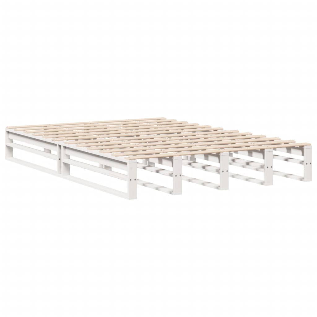 vidaXL Bed Frame without Mattress White 120x200 cm Solid Wood Pine