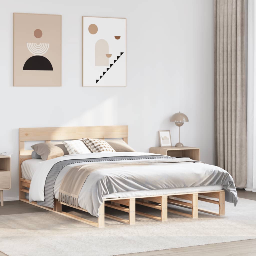 vidaXL Bed Frame without Mattress 140x200 cm Solid Wood Pine