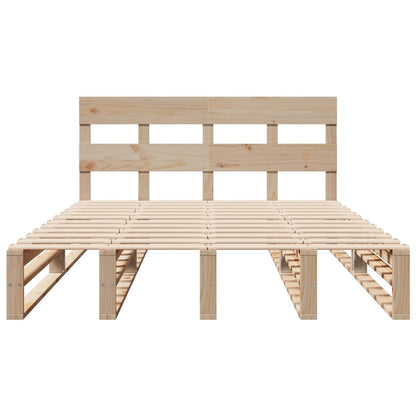 vidaXL Bed Frame without Mattress 150x200 cm King Size Solid Wood Pine