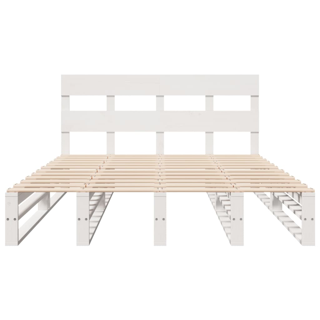 vidaXL Bed Frame without Mattress White 160x200 cm Solid Wood Pine