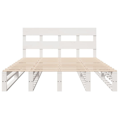 vidaXL Bed Frame without Mattress White 160x200 cm Solid Wood Pine