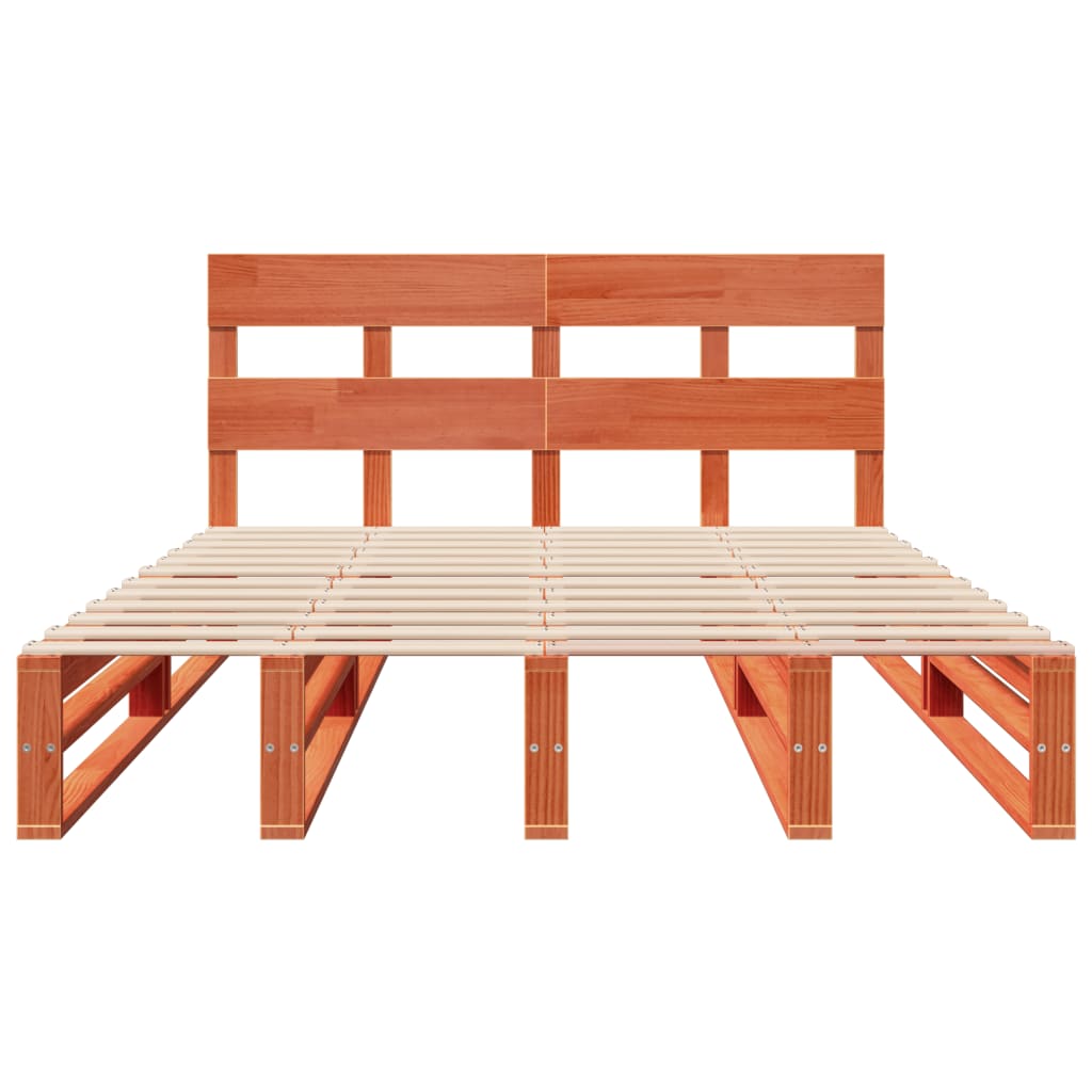 vidaXL Bed Frame without Mattress Wax Brown 160x200 cm Solid Wood Pine