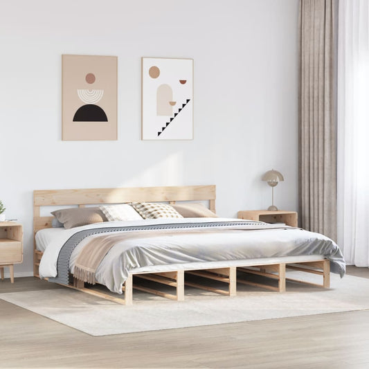 vidaXL Bed Frame without Mattress 180x200 cm Super King Solid Wood Pine