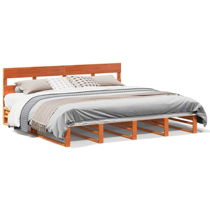 vidaXL Bed Frame without Mattress Wax Brown 180x200 cm Super King Solid Wood Pine