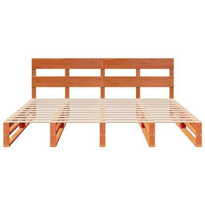 vidaXL Bed Frame without Mattress Wax Brown 180x200 cm Super King Solid Wood Pine