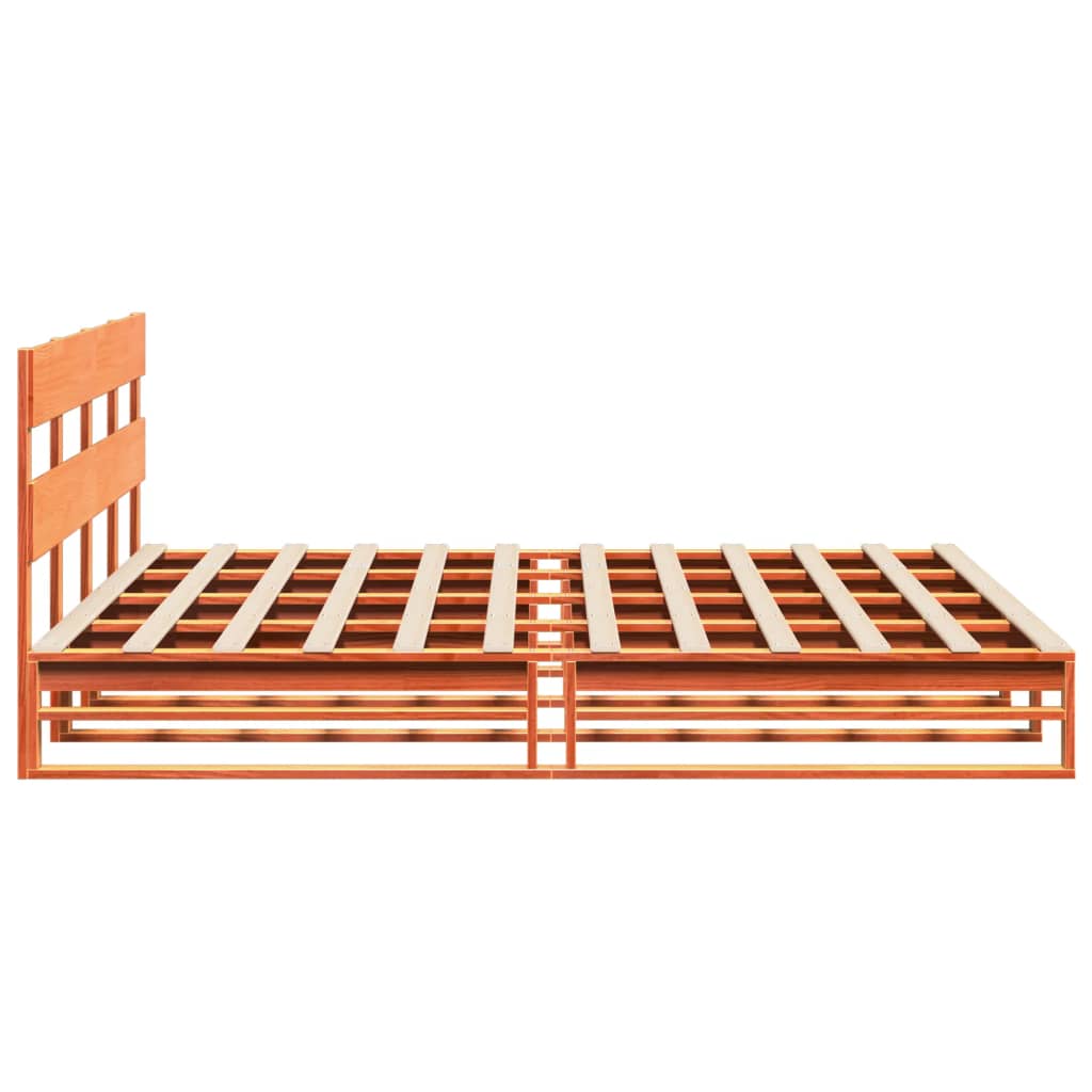 vidaXL Bed Frame without Mattress Wax Brown 180x200 cm Super King Solid Wood Pine