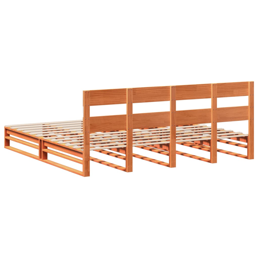 vidaXL Bed Frame without Mattress Wax Brown 180x200 cm Super King Solid Wood Pine