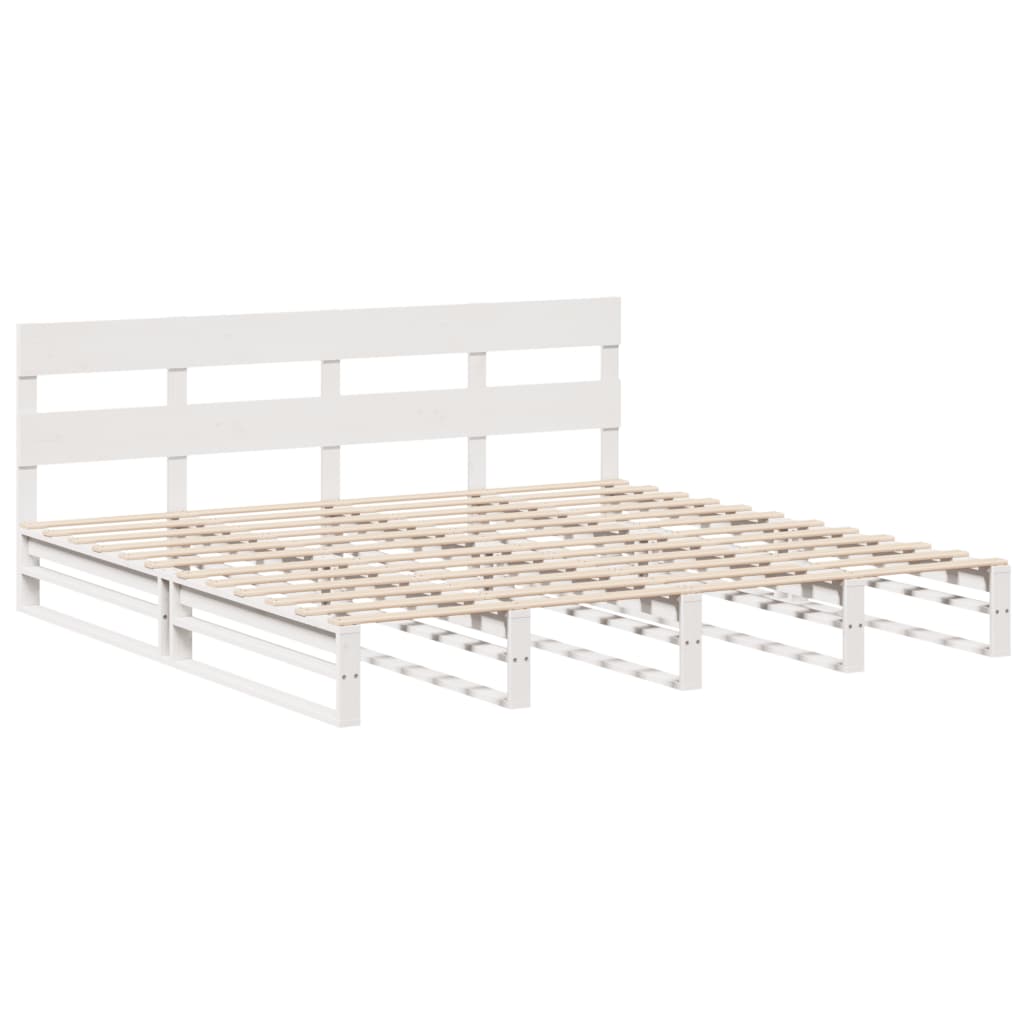 vidaXL Bed Frame without Mattress White 200x200 cm Solid Wood Pine