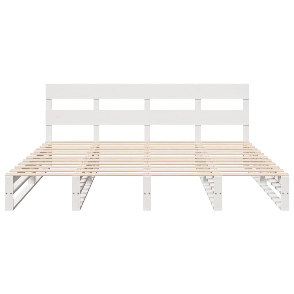 vidaXL Bed Frame without Mattress White 200x200 cm Solid Wood Pine