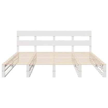 vidaXL Bed Frame without Mattress White 200x200 cm Solid Wood Pine