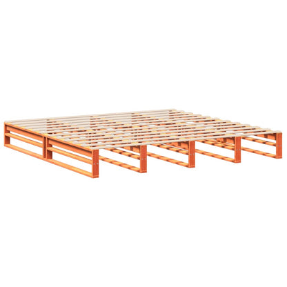 vidaXL Bed Frame without Mattress Wax Brown 200x200 cm Solid Wood Pine