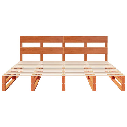 vidaXL Bed Frame without Mattress Wax Brown 200x200 cm Solid Wood Pine