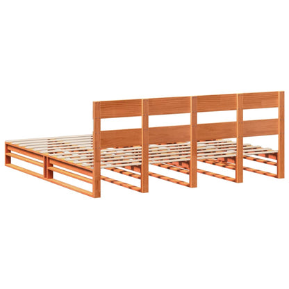vidaXL Bed Frame without Mattress Wax Brown 200x200 cm Solid Wood Pine