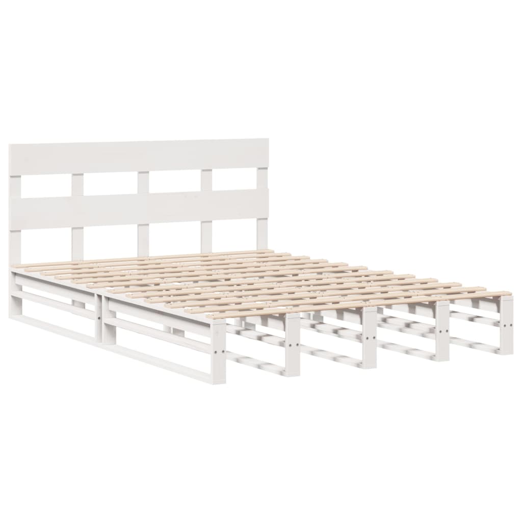 vidaXL Bed Frame without Mattress White 120x190 cm Small Double Solid Wood Pine