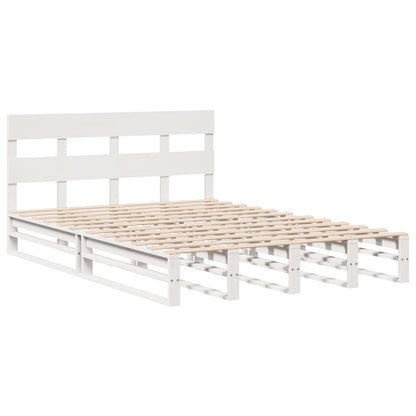 vidaXL Bed Frame without Mattress White 120x190 cm Small Double Solid Wood Pine