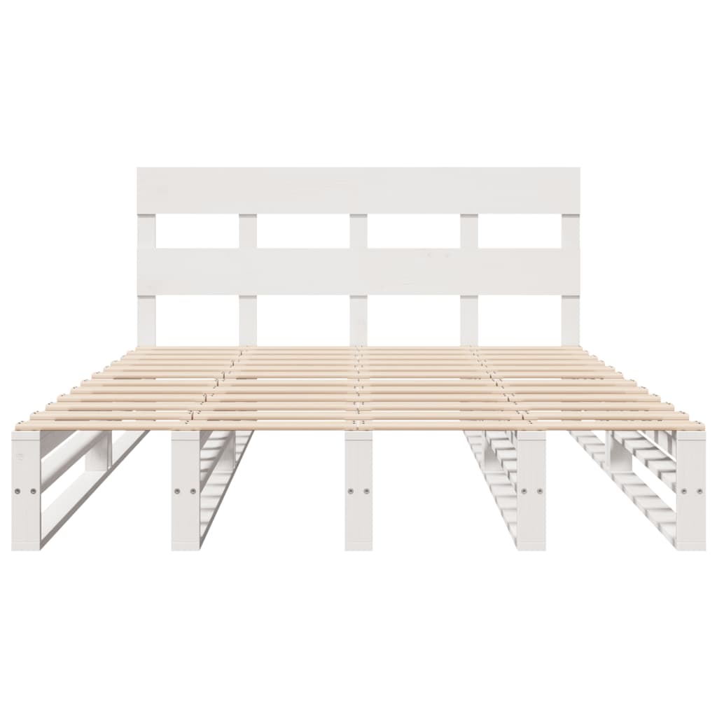 vidaXL Bed Frame without Mattress White 120x190 cm Small Double Solid Wood Pine