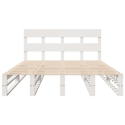 vidaXL Bed Frame without Mattress White 120x190 cm Small Double Solid Wood Pine