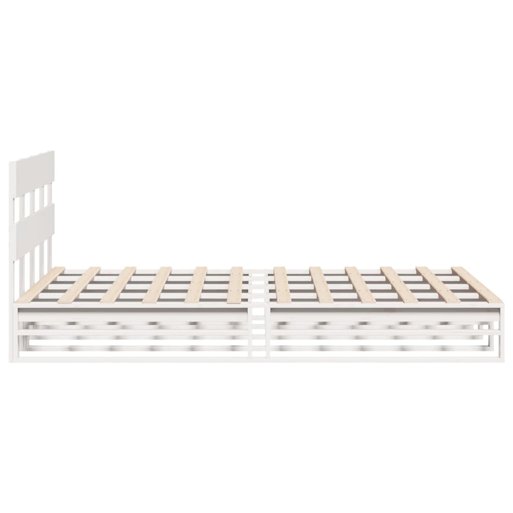 vidaXL Bed Frame without Mattress White 120x190 cm Small Double Solid Wood Pine