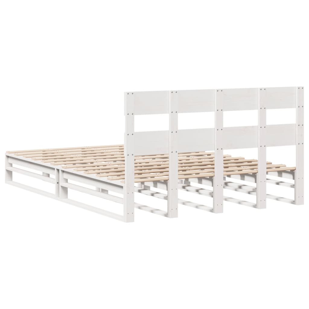 vidaXL Bed Frame without Mattress White 120x190 cm Small Double Solid Wood Pine