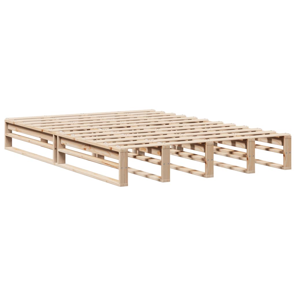 vidaXL Bed Frame without Mattress 135x190 cm Double Solid Wood Pine
