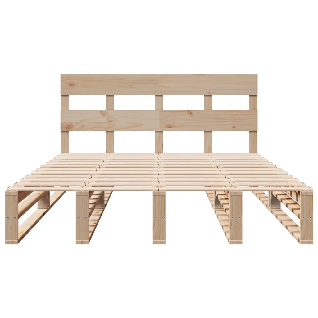 vidaXL Bed Frame without Mattress 135x190 cm Double Solid Wood Pine