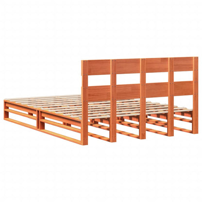 vidaXL Bed Frame without Mattress Wax Brown 135x190 cm Double Solid Wood Pine