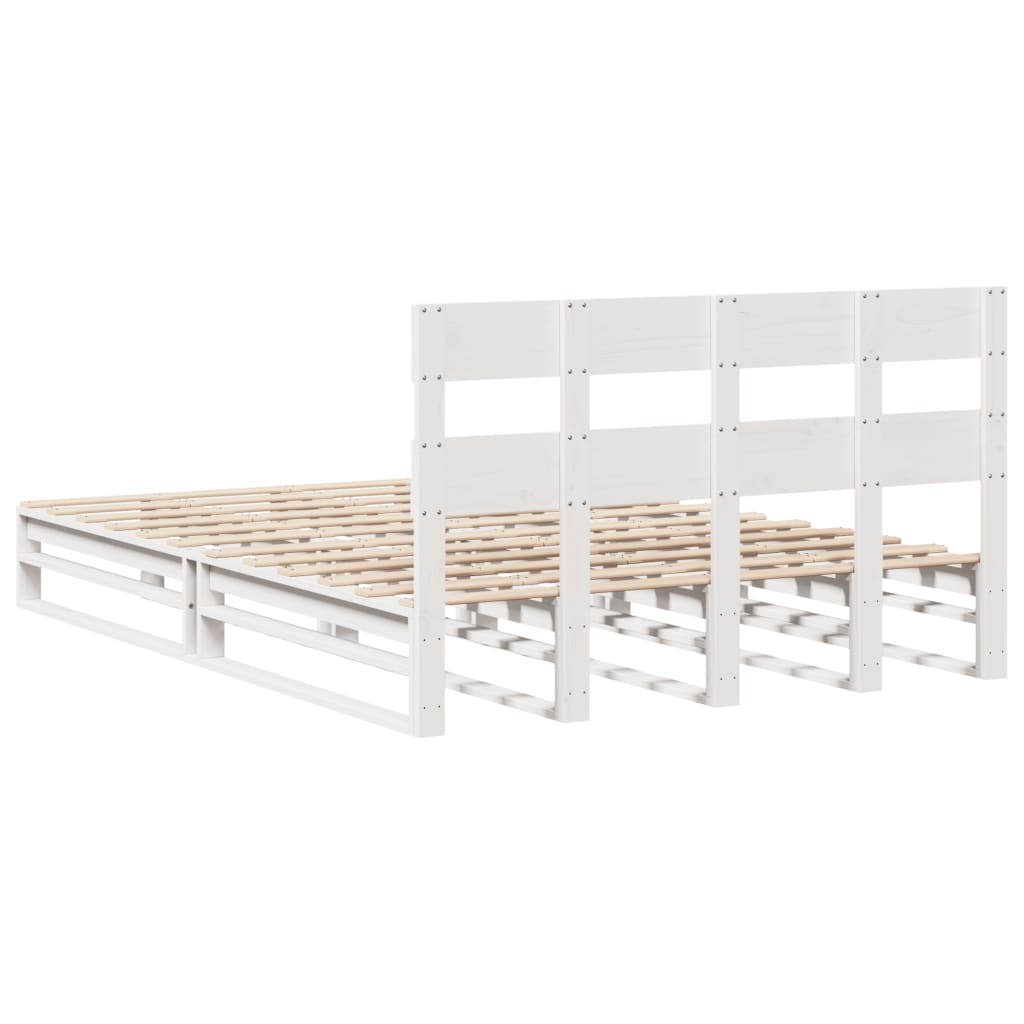 vidaXL Bed Frame without Mattress White 140x190 cm Solid Wood Pine