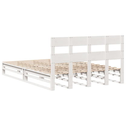 vidaXL Bed Frame without Mattress White 140x190 cm Solid Wood Pine