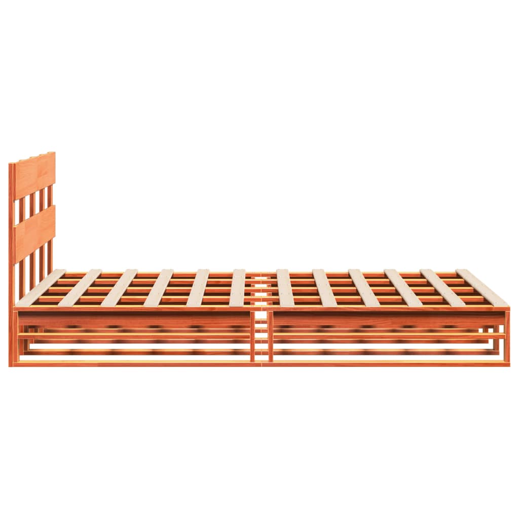 vidaXL Bed Frame without Mattress Wax Brown 140x190 cm Solid Wood Pine
