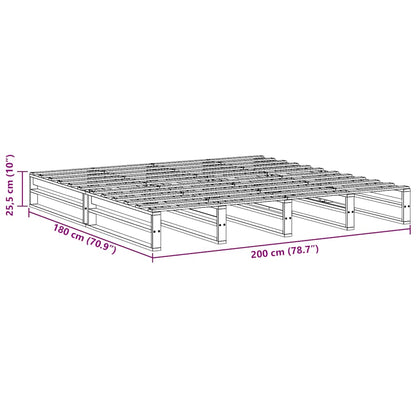 vidaXL Bed Frame without Mattress White 180x200 cm Super King Solid Wood Pine