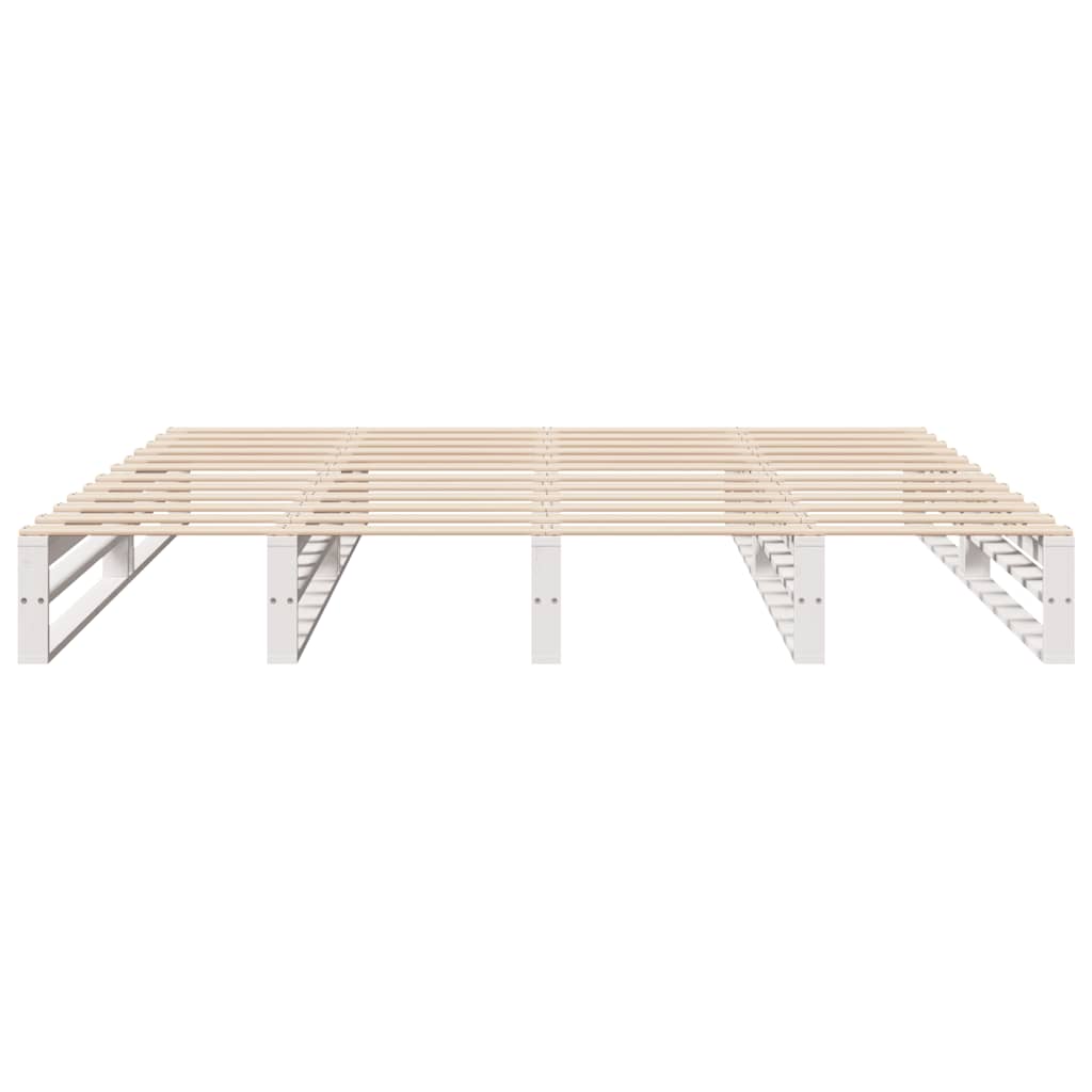 vidaXL Bed Frame without Mattress White 200x200 cm Solid Wood Pine