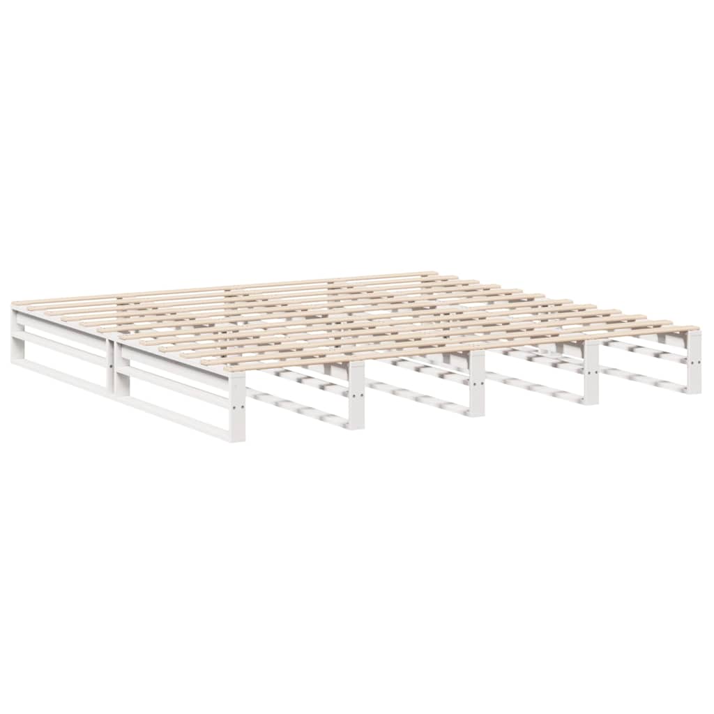 vidaXL Bed Frame without Mattress White 200x200 cm Solid Wood Pine