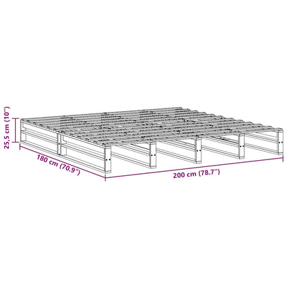 vidaXL Bed Frame without Mattress White 200x200 cm Solid Wood Pine