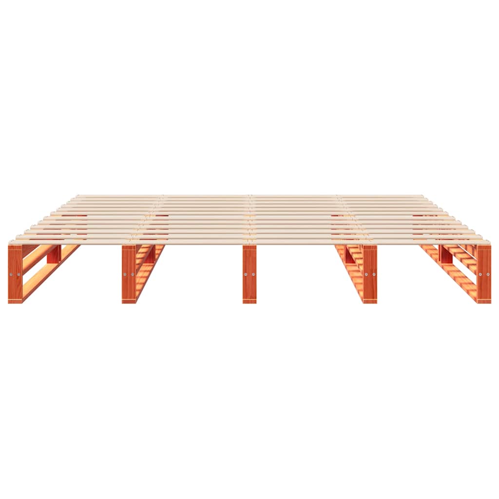 vidaXL Bed Frame without Mattress Wax Brown 200x200 cm Solid Wood Pine