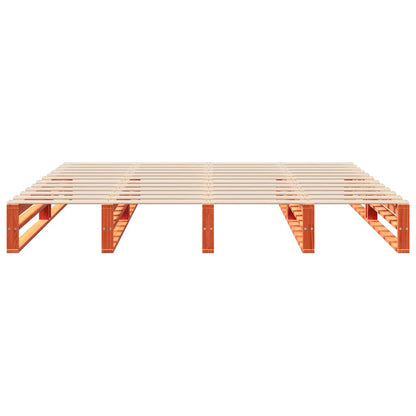 vidaXL Bed Frame without Mattress Wax Brown 200x200 cm Solid Wood Pine