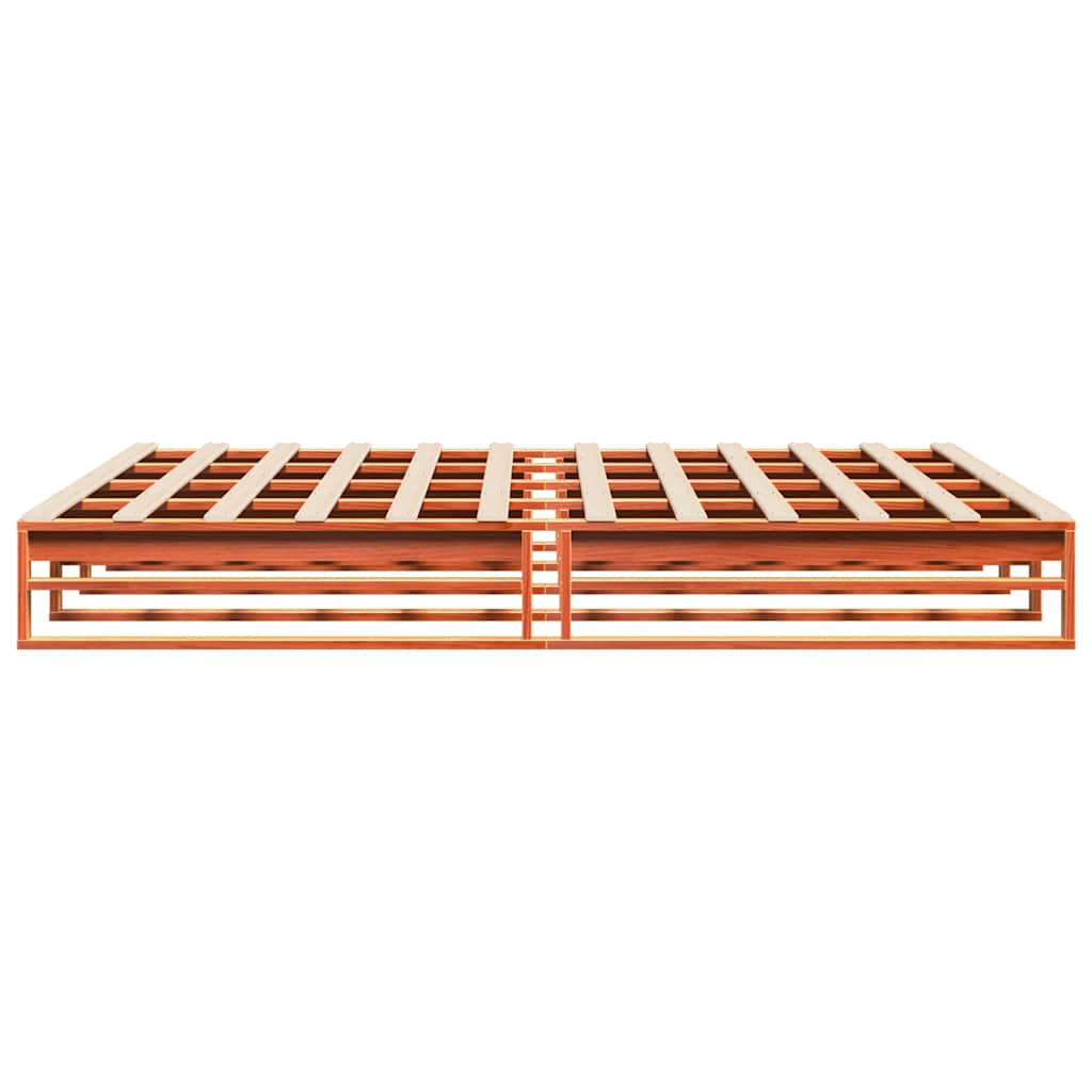 vidaXL Bed Frame without Mattress Wax Brown 200x200 cm Solid Wood Pine