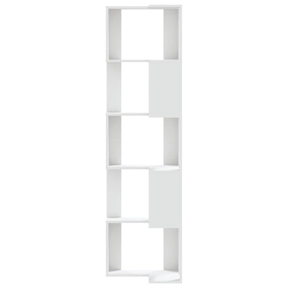 vidaXL Corner Bookcase 5-Tier White 50x50x179 cm Engineered Wood