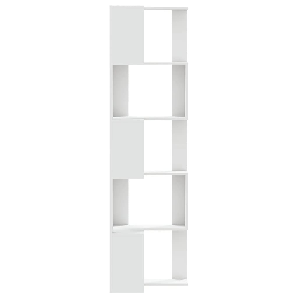 vidaXL Corner Bookcase 5-Tier White 50x50x179 cm Engineered Wood