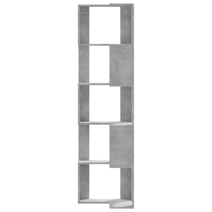 vidaXL Corner Bookcase 5-Tier Concrete Grey 50x50x179 cm