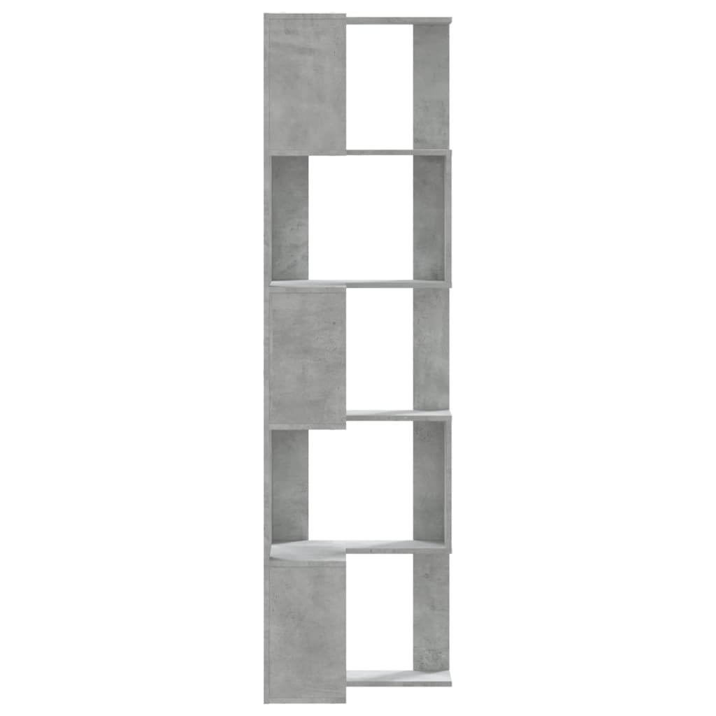 vidaXL Corner Bookcase 5-Tier Concrete Grey 50x50x179 cm