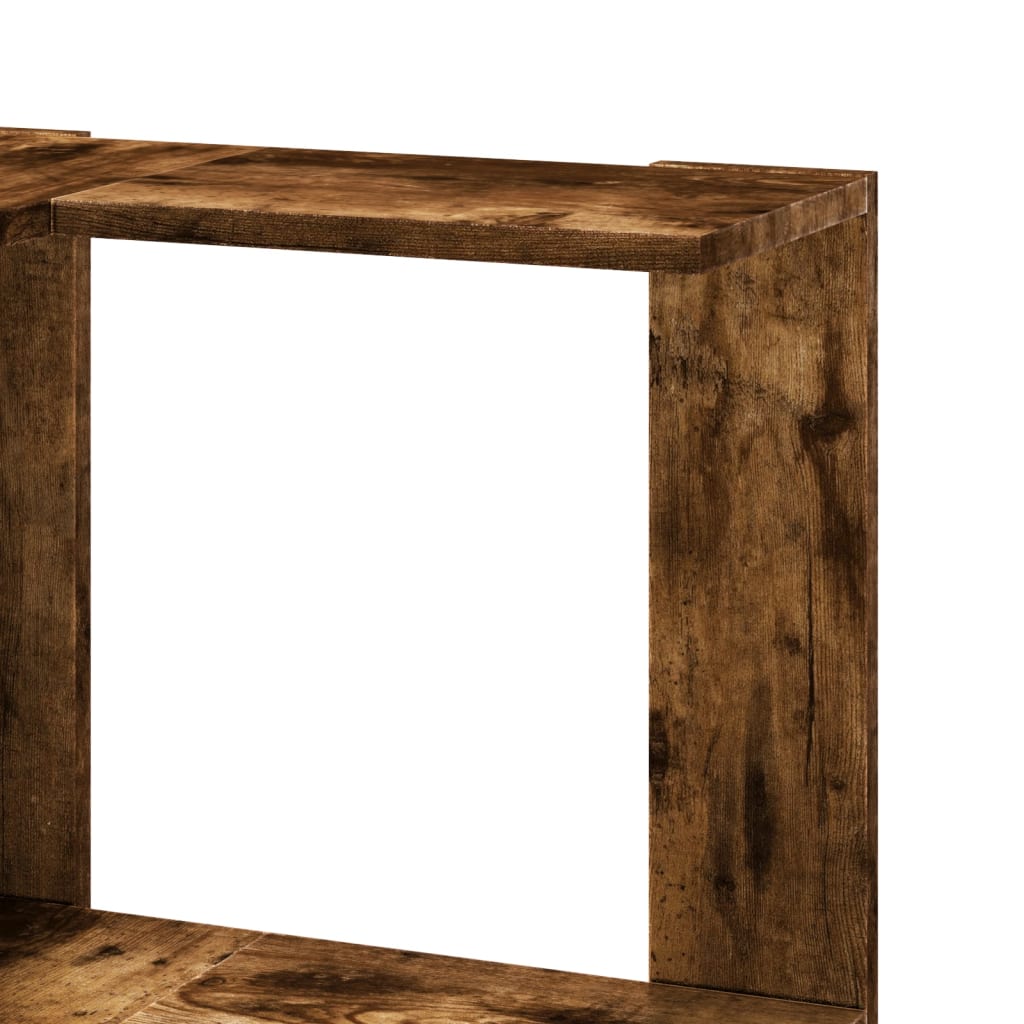 vidaXL Corner Bookcase 5-Tier Smoked Oak 50x50x179 cm Engineered Wood