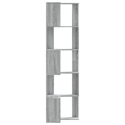 vidaXL Corner Bookcase 5-Tier Grey Sonoma 50x50x179 cm Engineered Wood