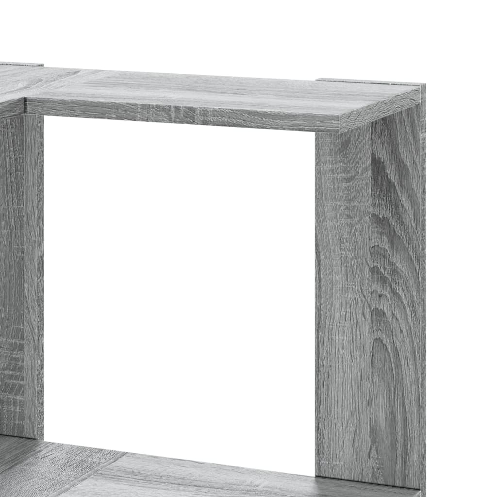 vidaXL Corner Bookcase 5-Tier Grey Sonoma 50x50x179 cm Engineered Wood