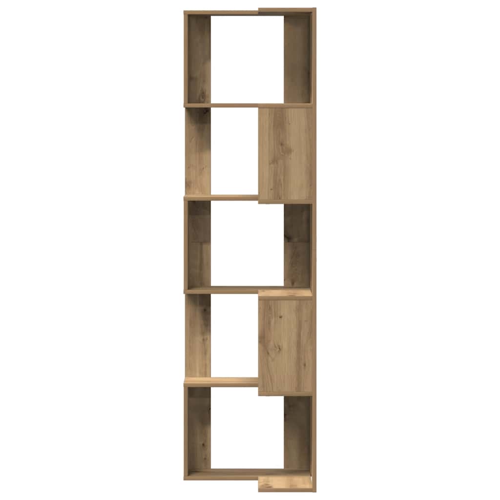 vidaXL Corner Bookcase 5-Tier Artisian Oak 50x50x179 cm Engineered Wood