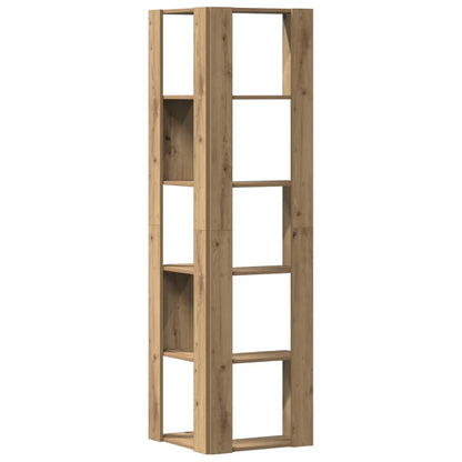 vidaXL Corner Bookcase 5-Tier Artisian Oak 50x50x179 cm Engineered Wood